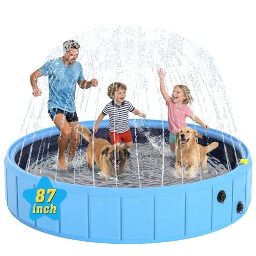 Foldable Dog Pool with Sprinkler