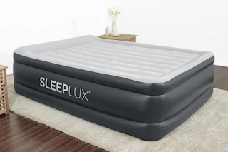 SLEEPLUX Durable Inflatable Air Mattress with Built-in Pump, Pillow and USB Charger Queen sixe 22 inches thick