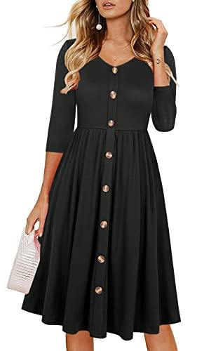 Women's Casual V-Neck Swing Dress