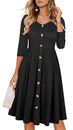 Women's Casual V-Neck Swing Dress