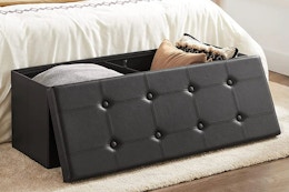 Leather Storage Ottoman, Only $48 Shipped at Walmart (Reg. $90) card image