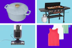 blue dutch oven, Blackstone griddle, Shark vacuum, Garanimals toddler tank tops