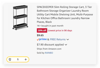 SPACEKEEPER Slim Rolling Storage Cart