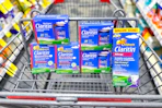 shopping cart with claritin allergy products
