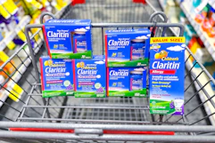 shopping cart with claritin allergy products