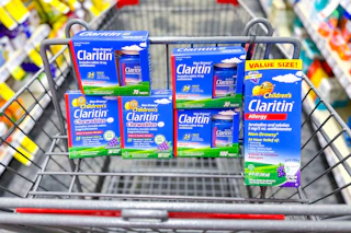 shopping cart with claritin allergy products