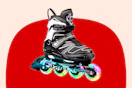 Stock image of a rollerblade with light up wheels for kids