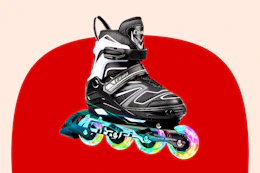 Stock image of a rollerblade with light up wheels for kids