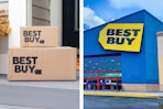 best buy boxes and outside of the store