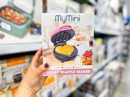MyMini Heart Waffle Maker or Pancake Griddle, Only $4 at Walmart card image