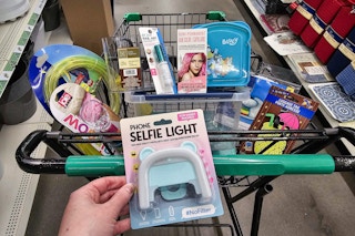 cart full of items at dollar tree