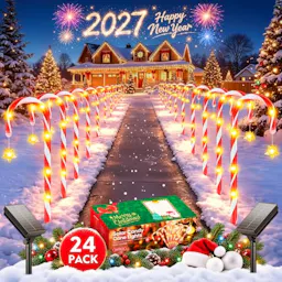 Solar Candy Cane Pathway Lights