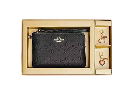 Boxed Corner Zip Wristlet