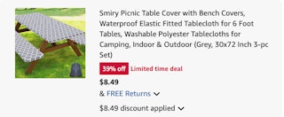 picnic table cover Amazon receipt