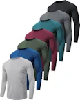 Men's Long Sleeve Workout T-Shirts 7-Pack