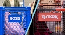 Side by side shot of a ross cart and a T.J.Maxx cart