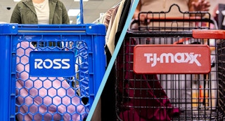 Side by side shot of a ross cart and a T.J.Maxx cart