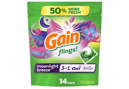 Gain Flings Detergent Pacs