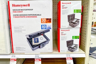 honeywell safes on a target shelf