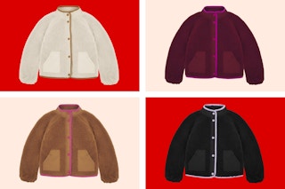 4 different colors of the Wonder Nation Kids Boucle Jacket