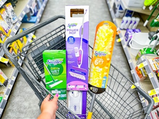 swiffer products in a shopping cart