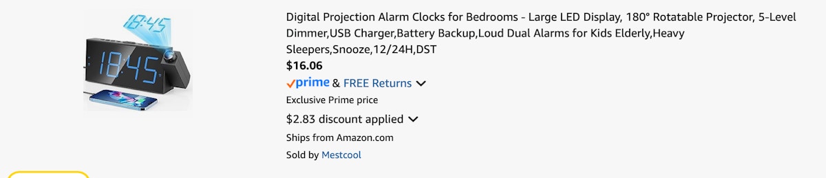 Amazon Digital Projection Alarm Clock 2025