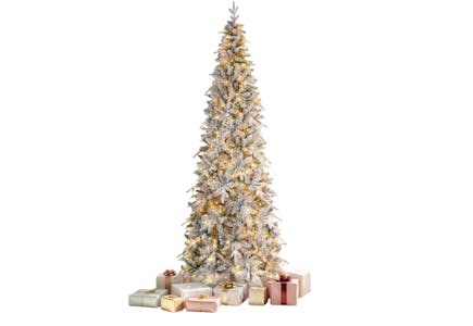 Prelit and Flocked Christmas Tree