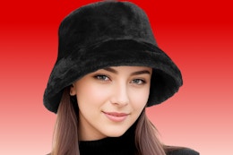 woman wearing bucket hat