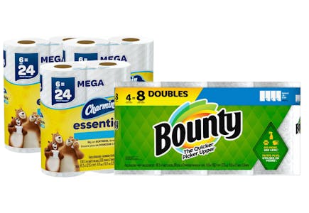 3 Charmin + 1 Bounty Products