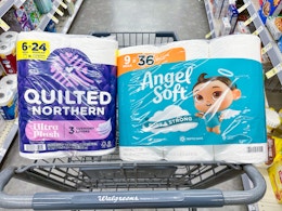 Angel Soft and Quilted Northern Toilet Paper, Just $4.49 at Walgreens card image