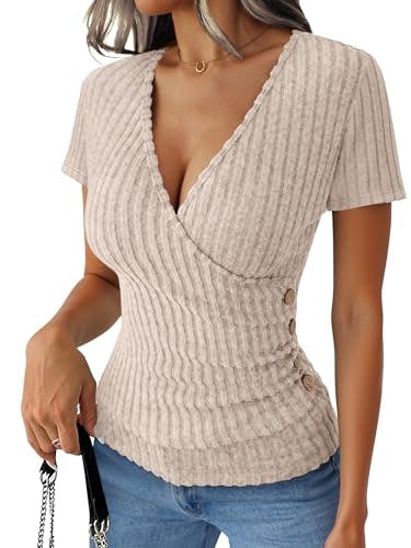 ANRABESS Women's V-Neck Top
