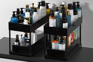 Personal care items in an under the sink organizer pack