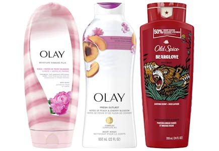 3 Olay and Old Spice Body Washes