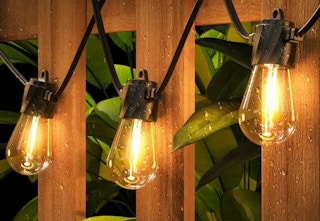 outdoor lights on fence