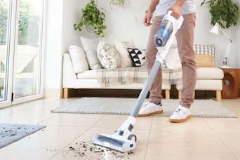 BLACK+DECKER Stick Vacuum Cordless Rechargeable Lightweight Upright Vacuum Cleaner with LED Floor Lights POWERSERIES+ 16V MAX (BHFEA420J)