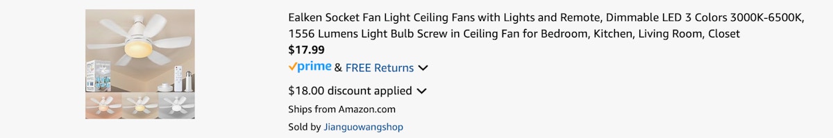 Amazon Socket Fan Light 2025 2