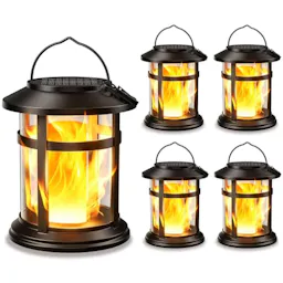 Flickering Flame Solar Lanterns 4-Pack