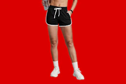 a woman wearing athletic shorts