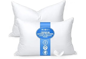 Goose Feather Bed Pillow Set