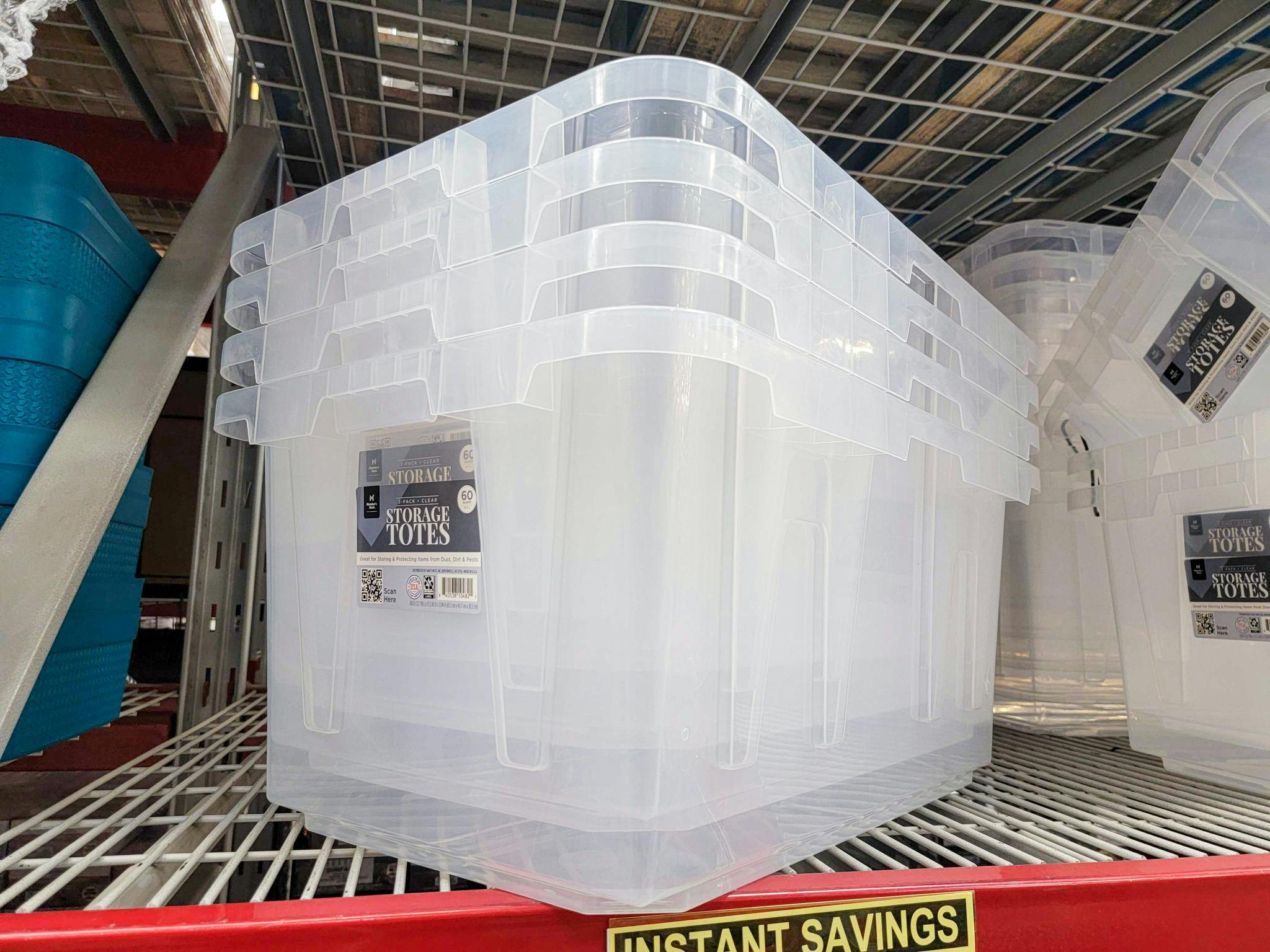 60Quart Clear Storage Tote 2Pack, Only 16.98 at Sam's Club The