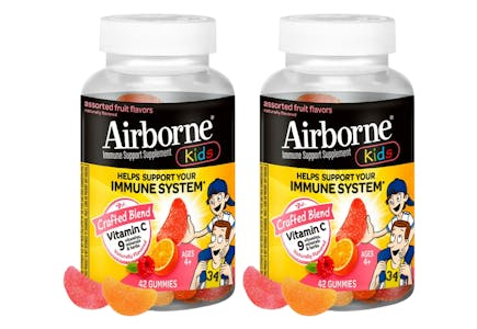 2 Airborne Kids Multivitamin Bottles