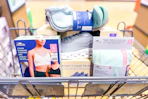 aldi women's apparel in a shopping cart
