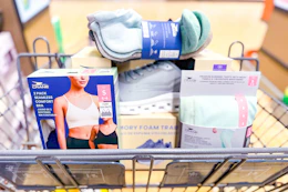 aldi women's apparel in a shopping cart