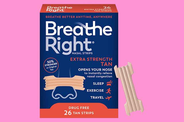 26-Count of Breathe Right Nasal Strips, as Low as $6.36 on Amazon card image