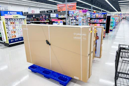 area shot of clearance televisions at meijer