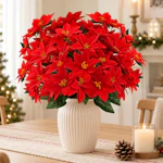 Artificial Poinsettias 8-Pack
