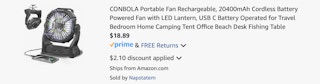 Amazon Rechargeable Camping Fan 2025 2