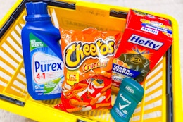 dollar general groceries in yellow basket