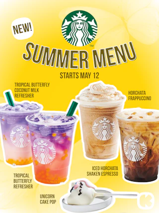image of new 2026 summer drinks at starbucks