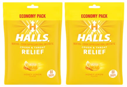 2 HALLS Cough Drop Bags